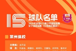 全国U15青少年篮球联赛女子组区域赛将于7月26日至8月1日举行