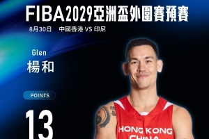 中国香港队以70:61击败印尼!香港金牛杨睿骐3分2板&杨和13分2助