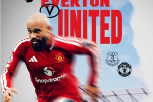 曼联社媒发布客战埃弗顿海报,姆伯莫单人出镜